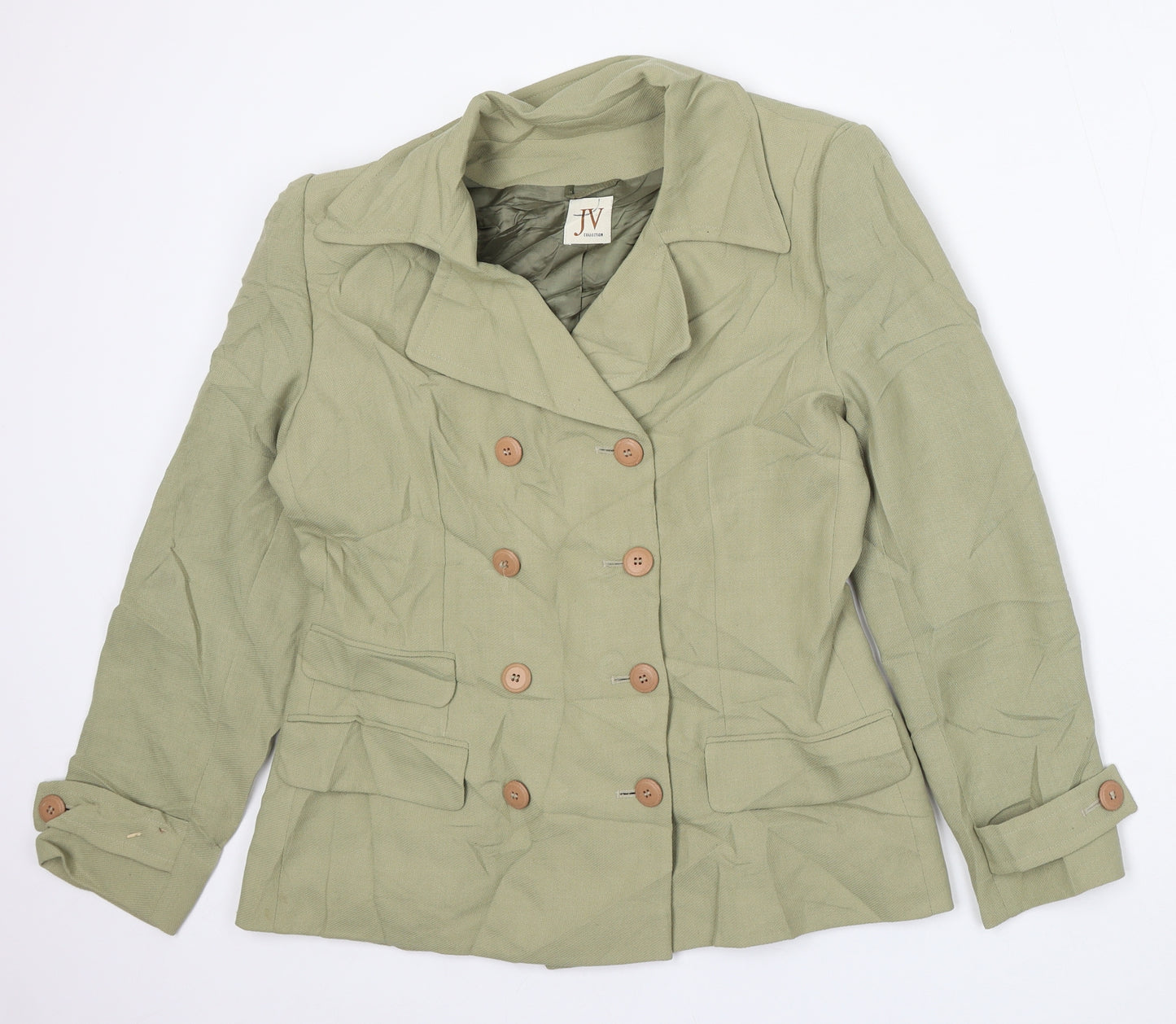 JV Collection Womens Green   Jacket  Size 12  Button