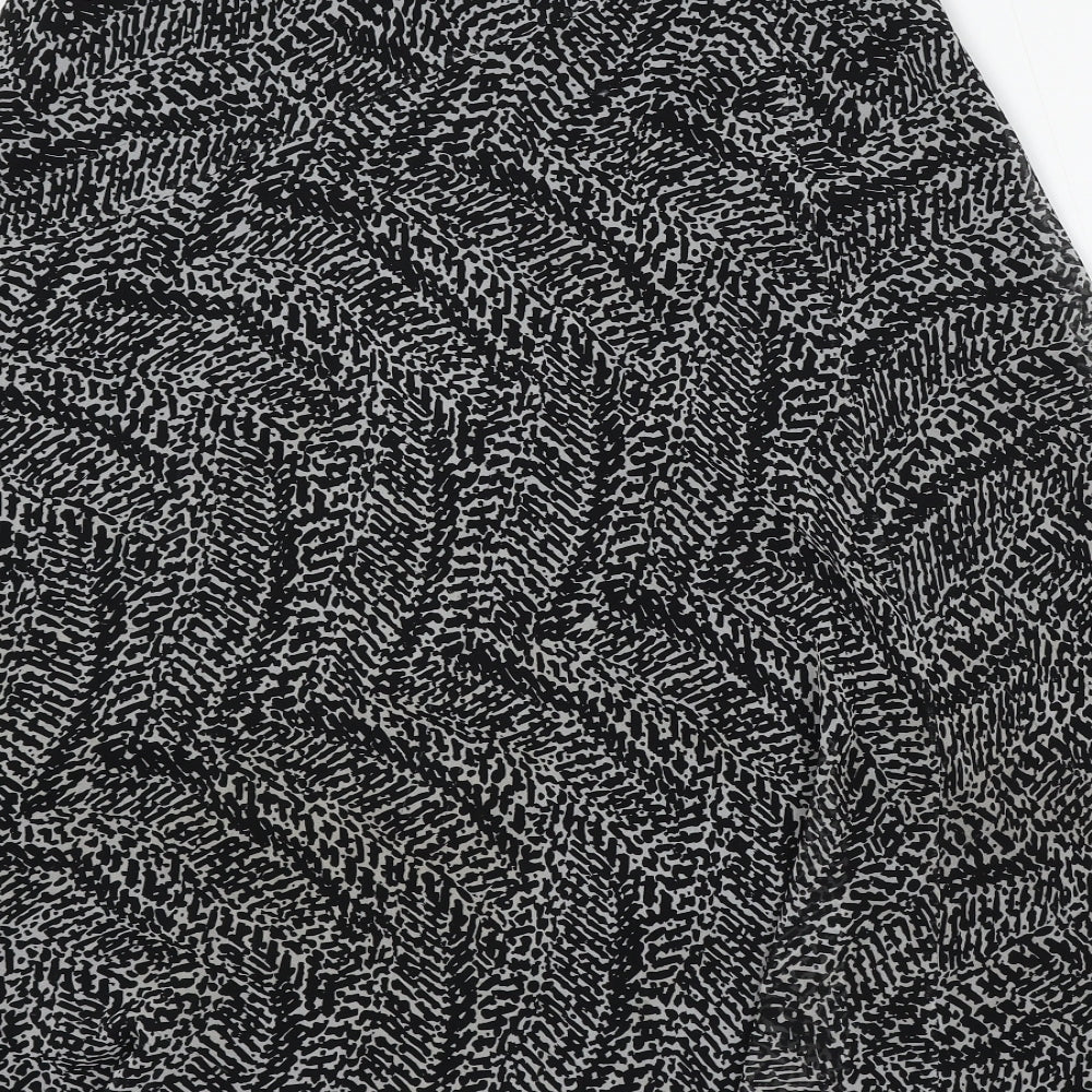 Marks and Spencer Womens Black Geometric Polyester Skater Skirt Size 10