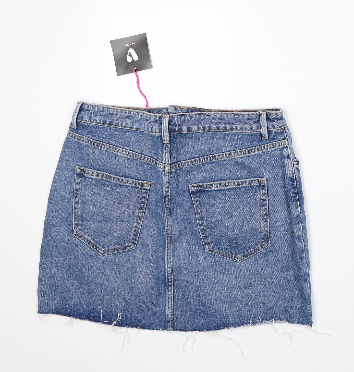 Very Womens Blue  Cotton A-Line Skirt Size 12