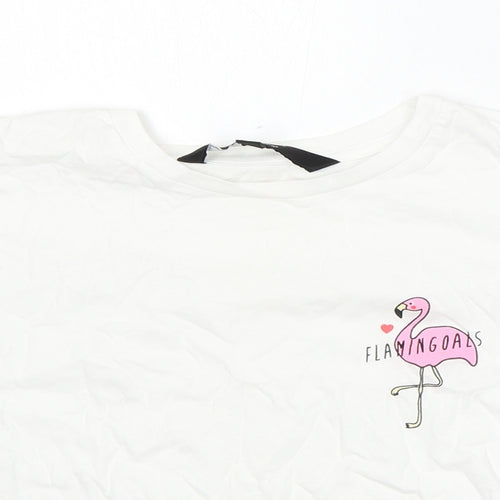 915 Generation Girls White  Cotton Basic T-Shirt Size 10-11 Years Round Neck