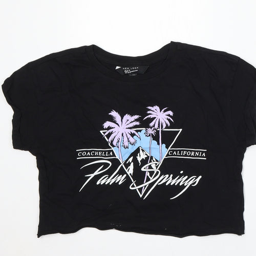 915 Generation Girls Black  Cotton Basic T-Shirt Size 10-11 Years Round Neck  - Coachella