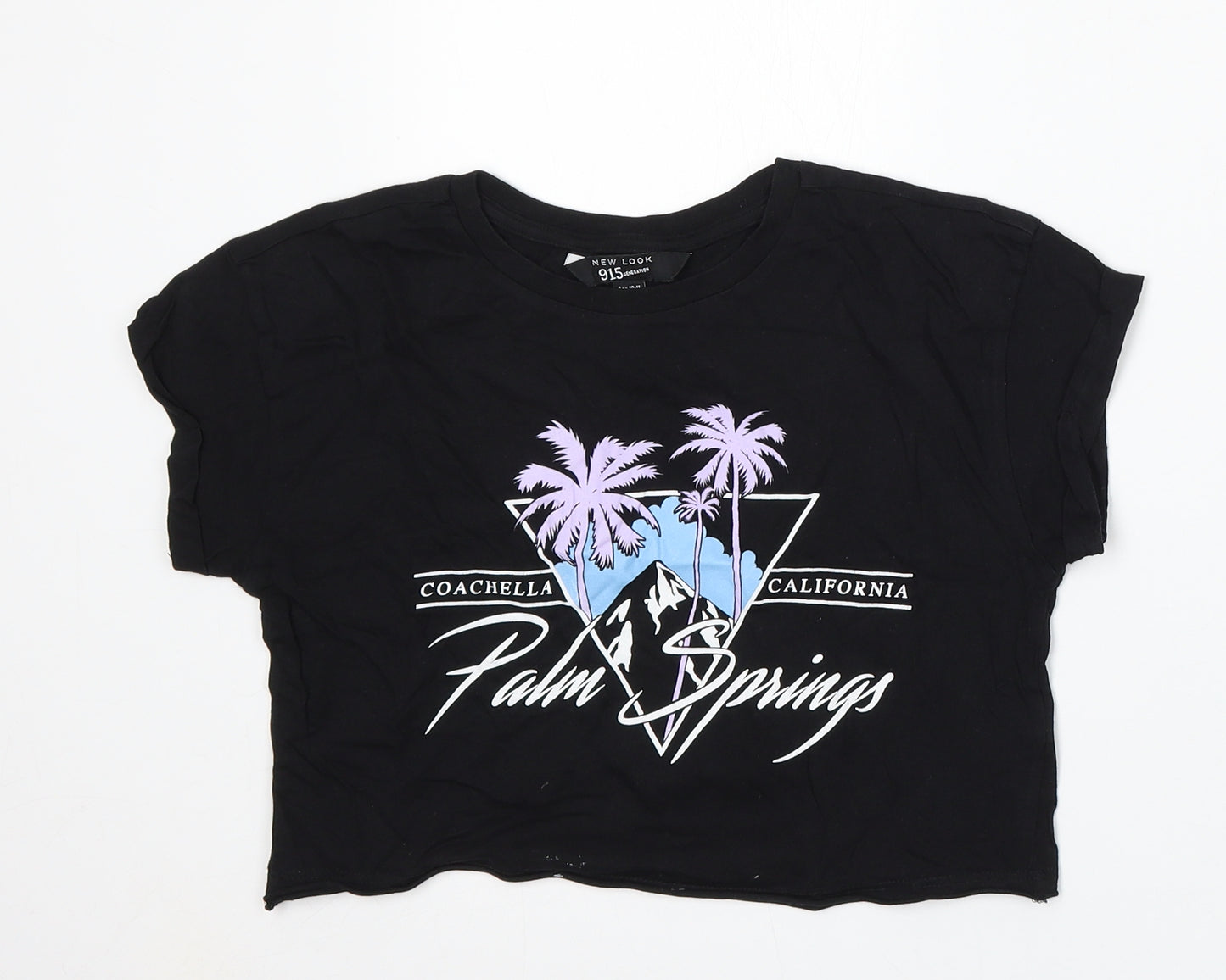 915 Generation Girls Black  Cotton Basic T-Shirt Size 10-11 Years Round Neck  - Coachella