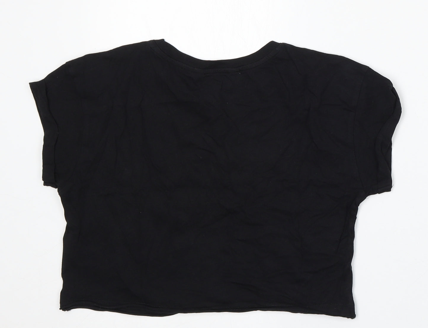 915 Generation Girls Black  Cotton Basic T-Shirt Size 10-11 Years Round Neck  - Coachella