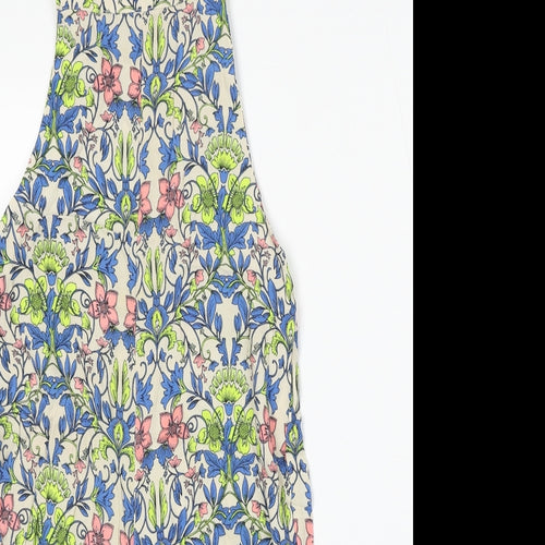 NEXT Girls Multicoloured Floral Viscose Dungaree One-Piece Size 8 Years