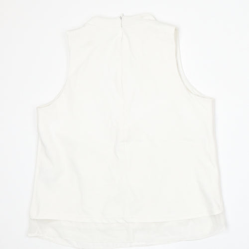 New Look Womens White Round Neck  Polyester Vest Jumper Size 12