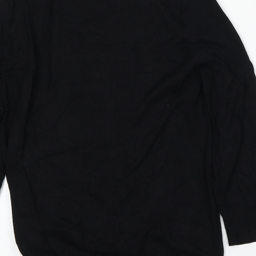 M&Co Womens Black Round Neck  Viscose Pullover Jumper Size 12
