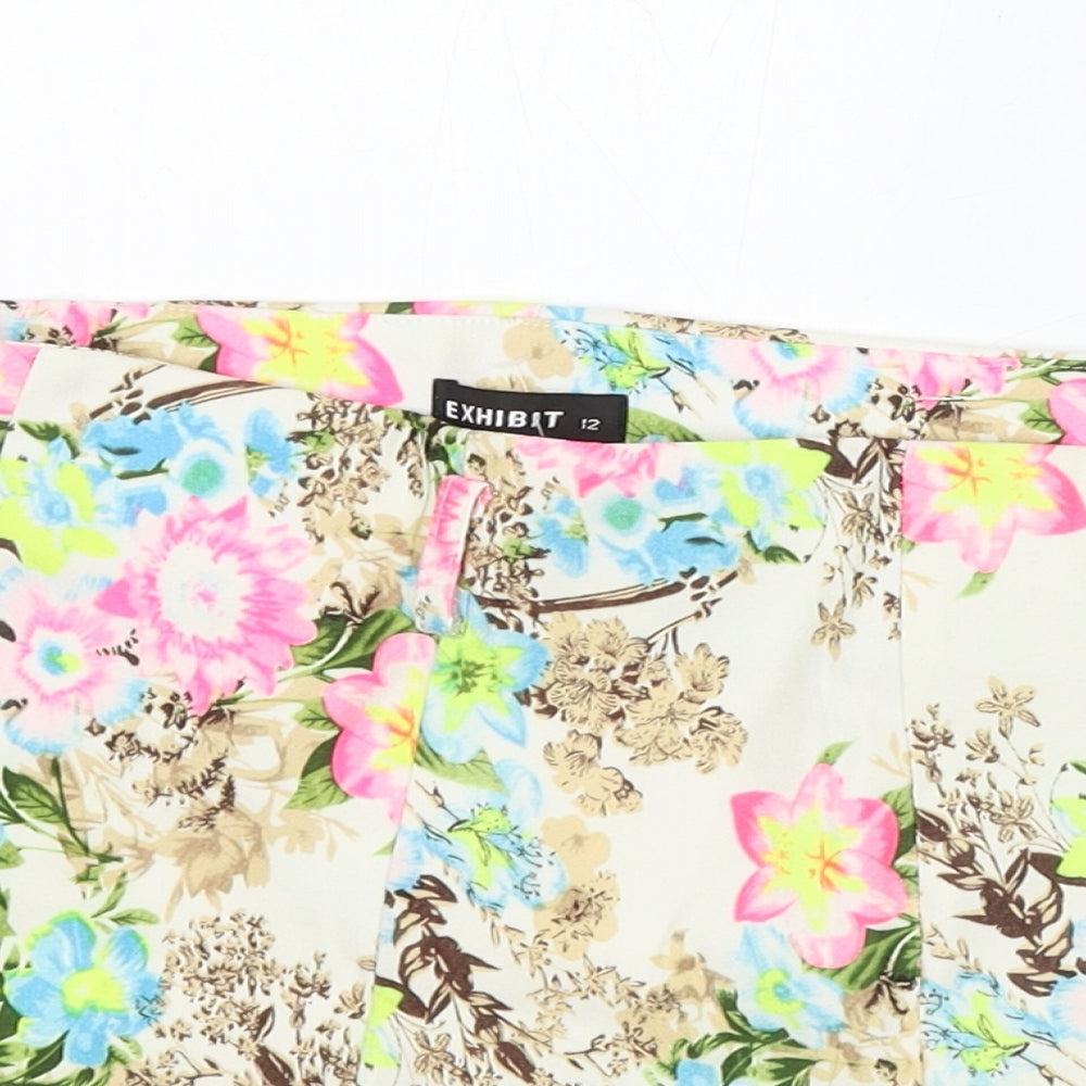 Exhibit Womens Multicoloured Floral Polyester Bermuda Shorts Size 12 L3 in Regular