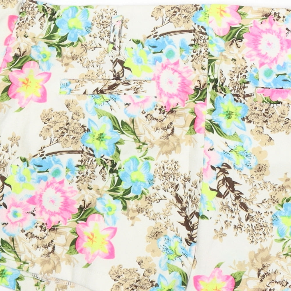 Exhibit Womens Multicoloured Floral Polyester Bermuda Shorts Size 12 L3 in Regular
