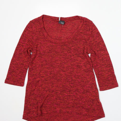 Sparkle & Fade Womens Red Round Neck  Polyester Pullover Jumper Size XS
