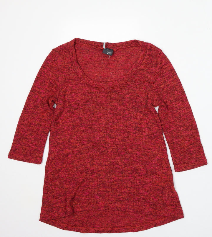 Sparkle & Fade Womens Red Round Neck Polyester Pullover Jumper Size XS