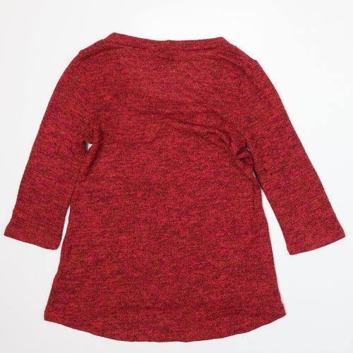 Sparkle & Fade Womens Red Round Neck  Polyester Pullover Jumper Size XS
