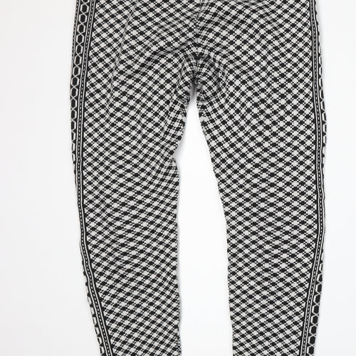 Preworn Womens White Geometric Polyester Jogger Trousers Size 30 in L26 in Regular