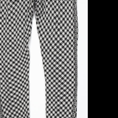Preworn Womens White Geometric Polyester Jogger Trousers Size 30 in L26 in Regular