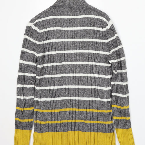 Marks and Spencer Womens Multicoloured Round Neck Striped Viscose Pullover Jumper Size 14