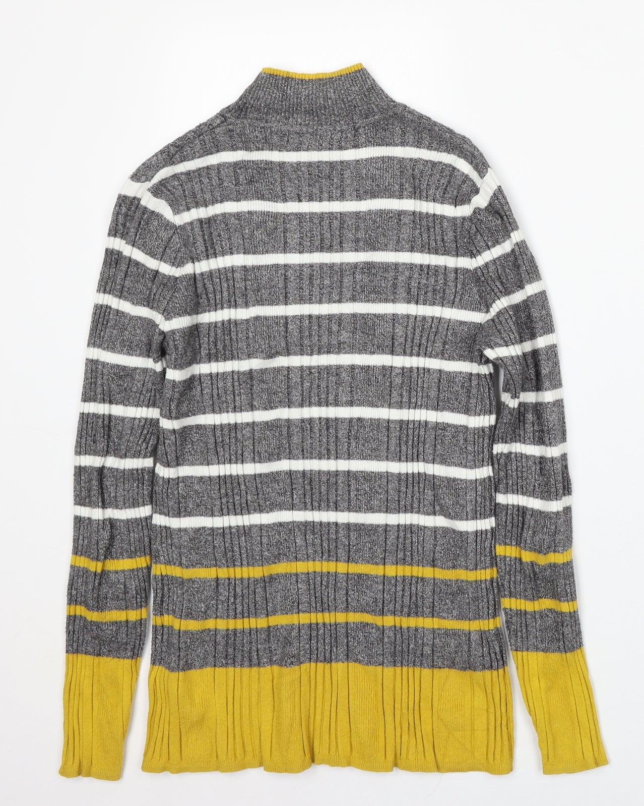 Marks and Spencer Womens Multicoloured Round Neck Striped Viscose Pullover Jumper Size 14