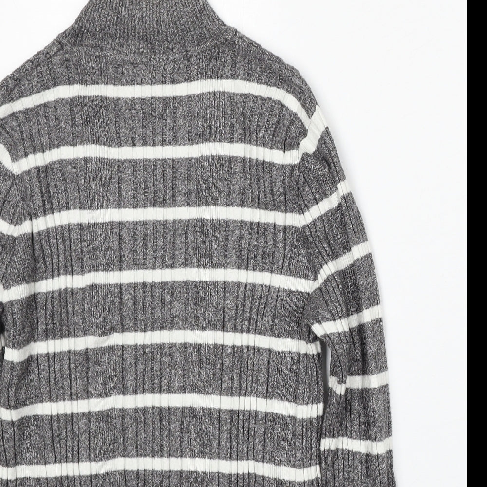 Marks and Spencer Womens Multicoloured Round Neck Striped Viscose Pullover Jumper Size 14