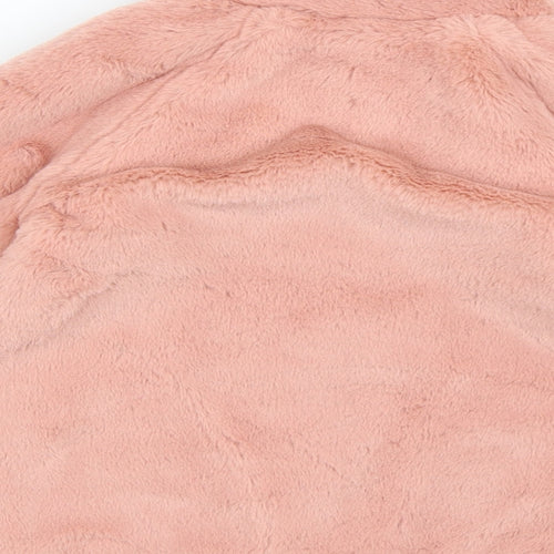 TU Girls Pink Round Neck  Polyester Cardigan Jumper Size 2-3 Years  Button - Fluffy