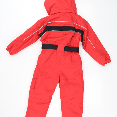 No Fear Boys Red Striped  Ski Jacket Snowsuit Size 5-6 Years  Zip - Ski Suit