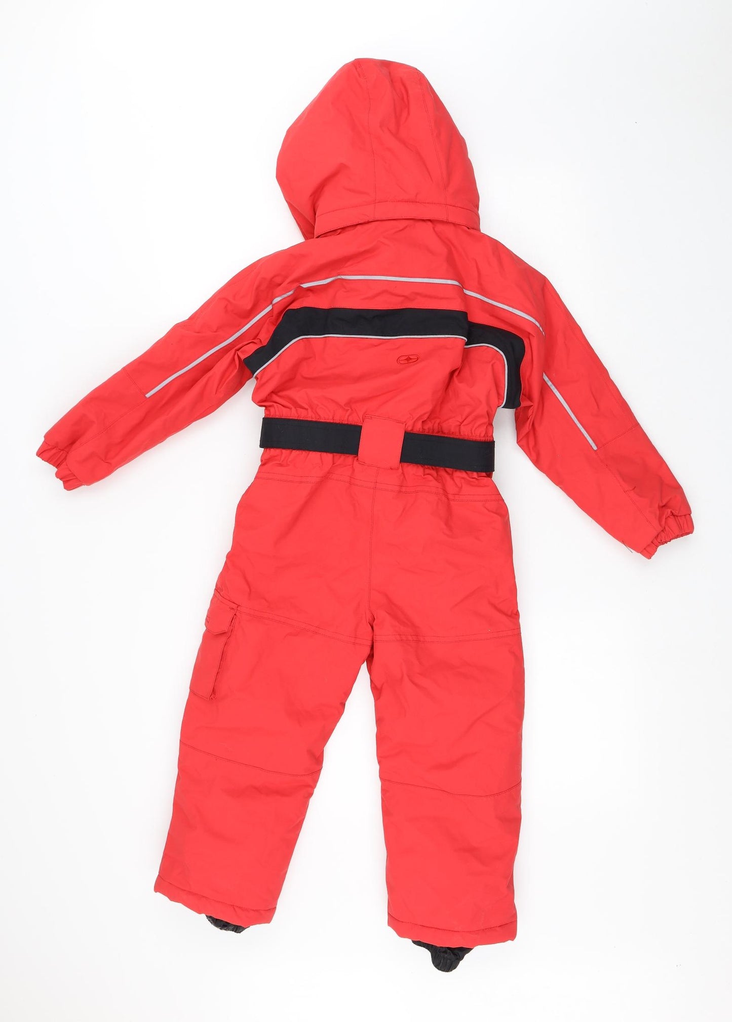 No Fear Boys Red Striped  Ski Jacket Snowsuit Size 5-6 Years  Zip - Ski Suit