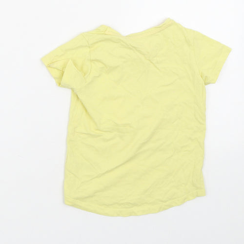 I LOVE MY TEE Girls Yellow  100% Cotton Pullover T-Shirt Size 2-3 Years Crew Neck  - Bunny