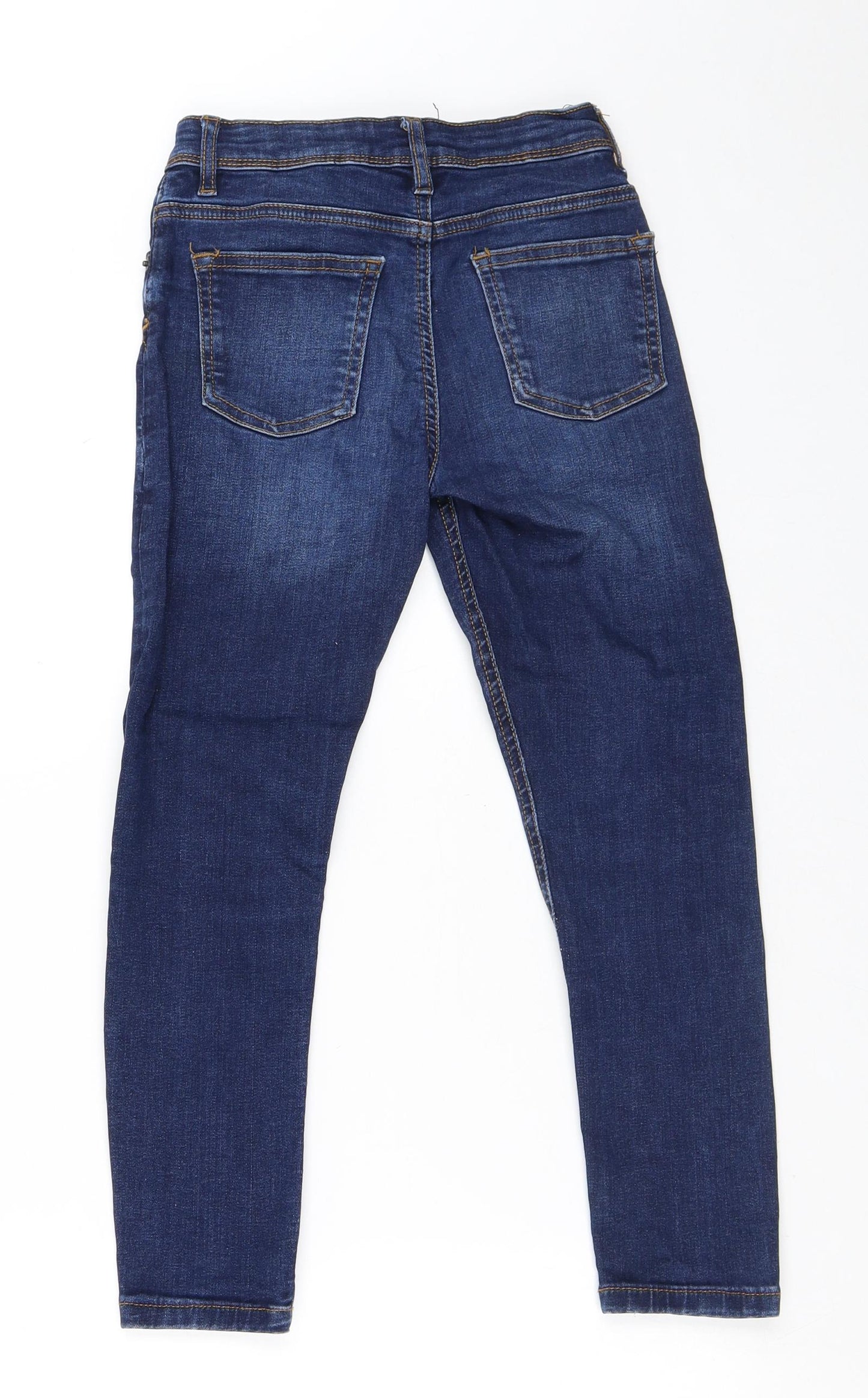 George Girls Blue  Cotton Tapered Jeans Size 8-9 Years  Regular Zip