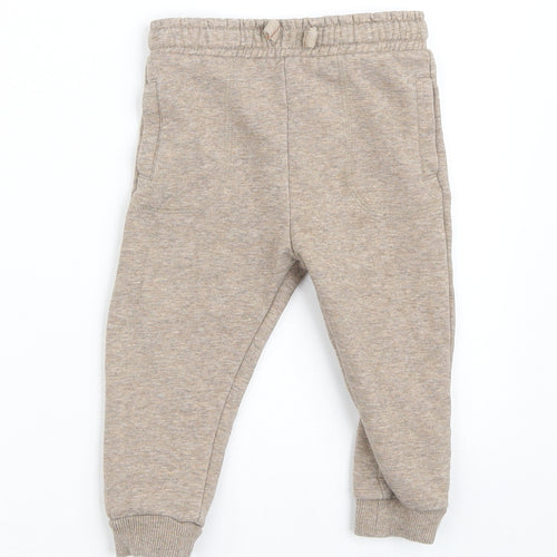 F&F Boys Brown  Cotton Sweatpants Trousers Size 12-18 Months