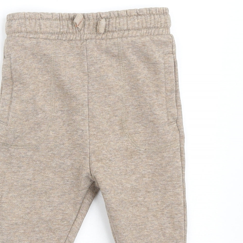 F&F Boys Brown  Cotton Sweatpants Trousers Size 12-18 Months