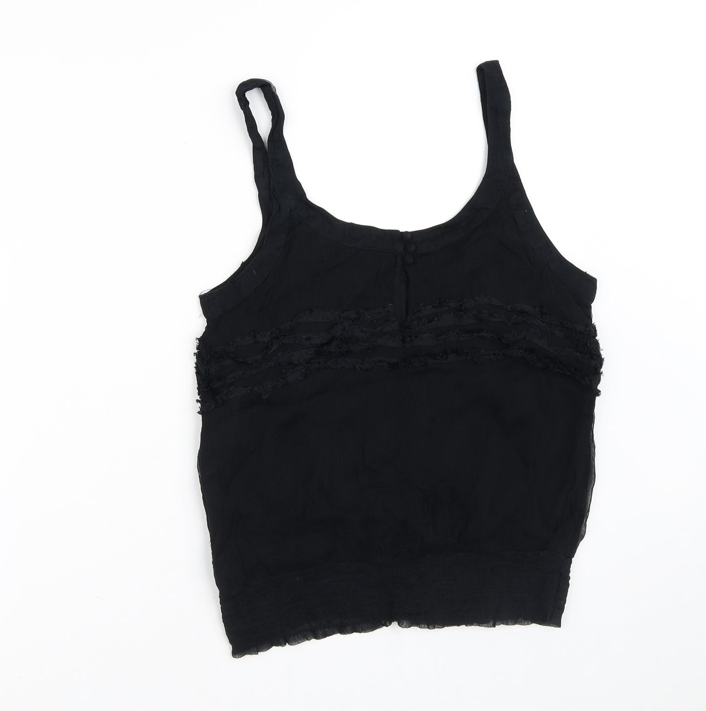 FRANSA Womens Black  Viscose Camisole Blouse Size L Round Neck