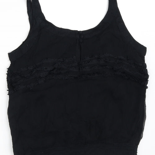 FRANSA Womens Black  Viscose Camisole Blouse Size L Round Neck