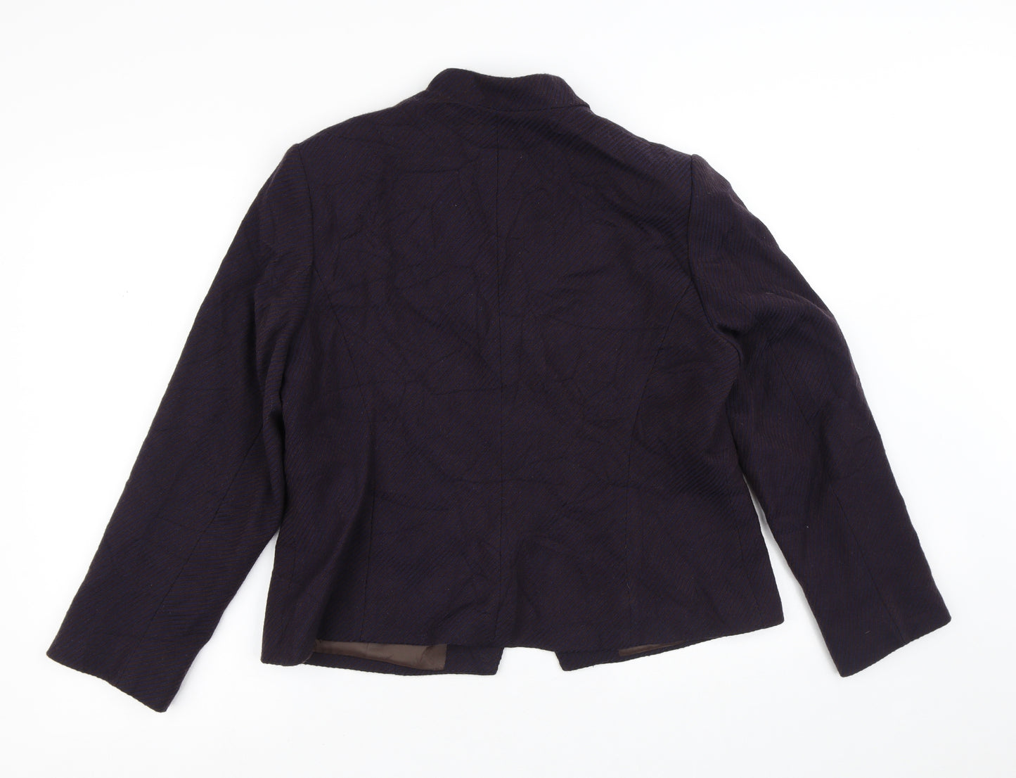 Minuet Womens Brown Striped  Jacket Blazer Size 16  Button