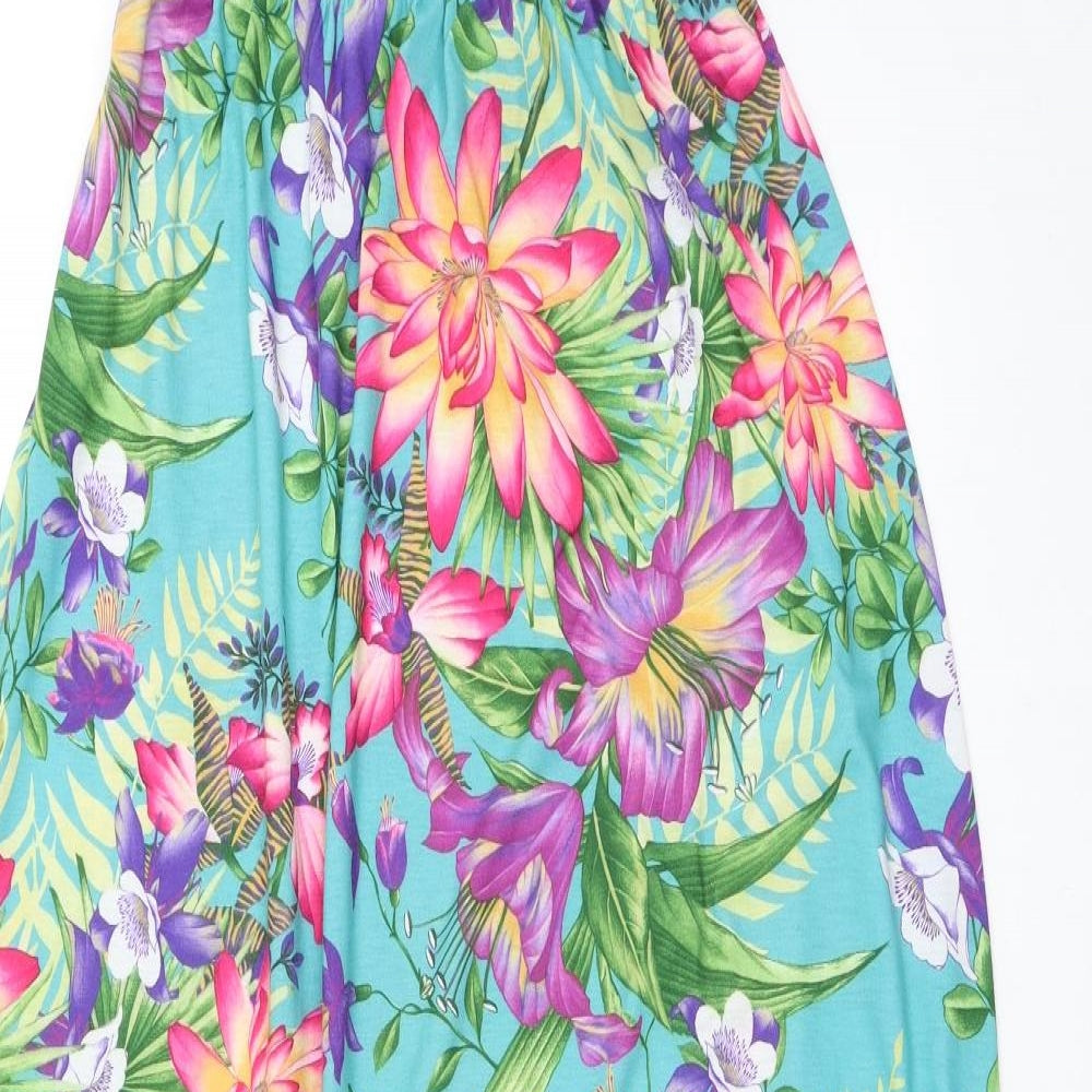 New Look Womens Multicoloured Floral Polyester Maxi Skirt Size 14
