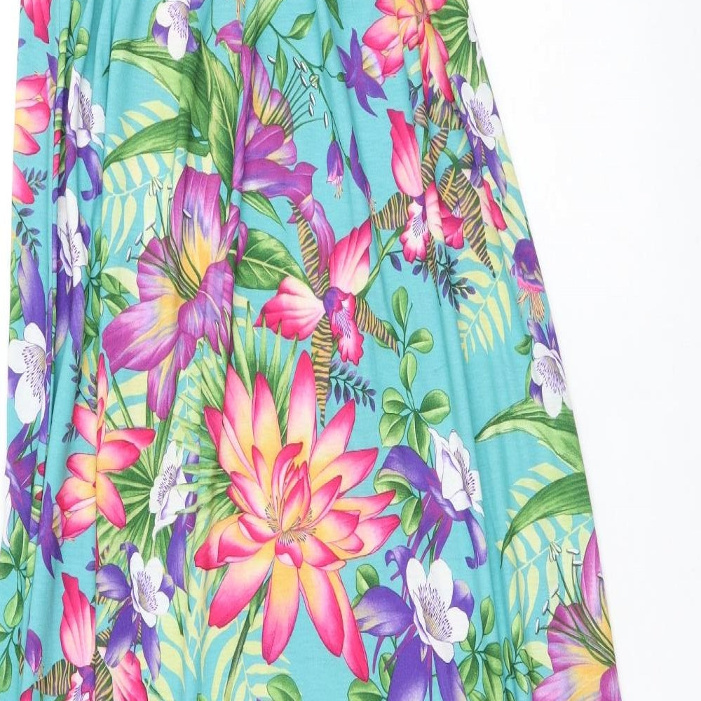 New Look Womens Multicoloured Floral Polyester Maxi Skirt Size 14
