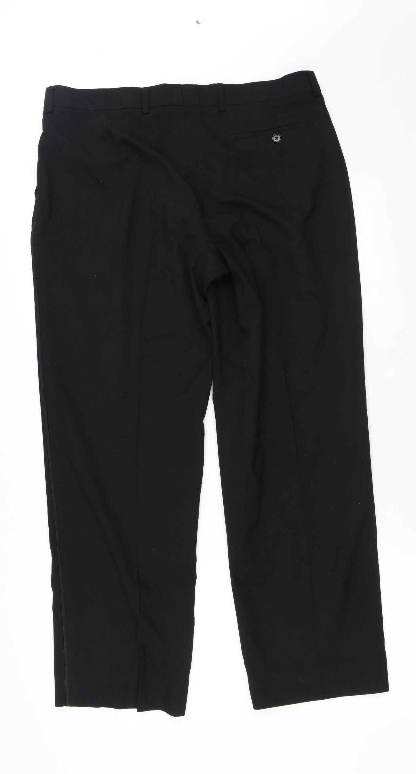 Marks & Spencer Mens Black  Polyester Trousers  Size 29 in L29 in Regular