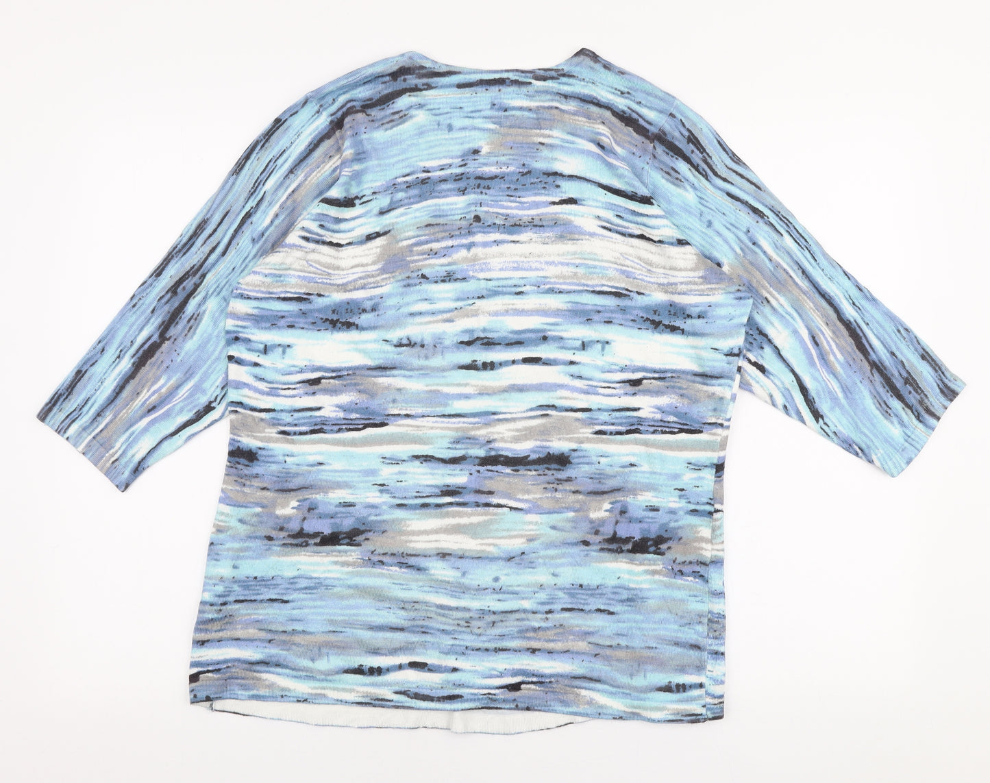 Nina Murati Womens Blue Round Neck  Viscose Pullover Jumper Size L