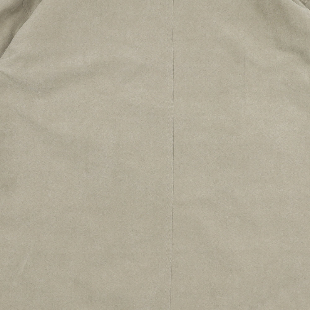 Preworn Mens Beige   Overcoat Coat Size 2XL  Zip
