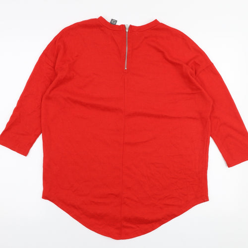 Primark Womens Red Round Neck  Polyester Pullover Jumper Size S
