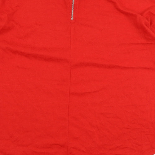 Primark Womens Red Round Neck  Polyester Pullover Jumper Size S