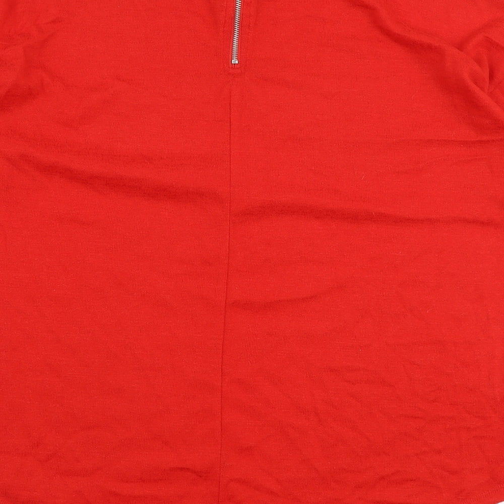 Primark Womens Red Round Neck  Polyester Pullover Jumper Size S