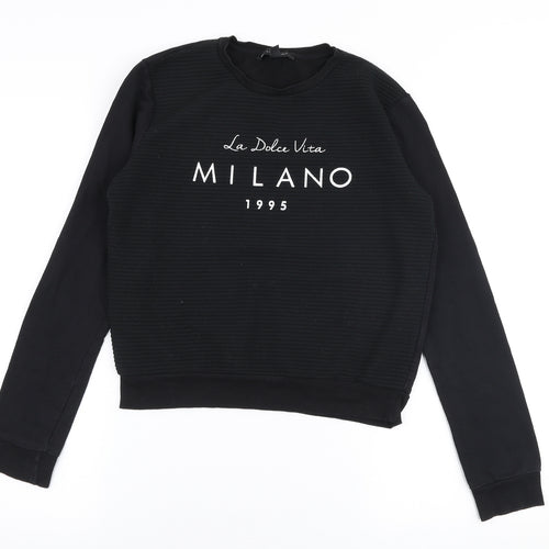 Atmosphere Womens Black  Polyester Pullover Sweatshirt Size 6  Pullover - Milano