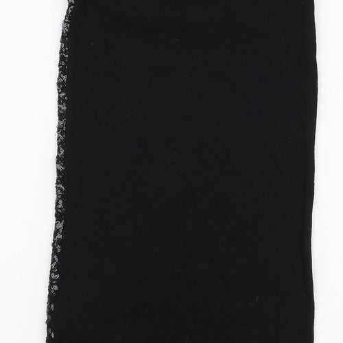 Miss Selfridge Womens Black  Acrylic Straight & Pencil Skirt Size 8