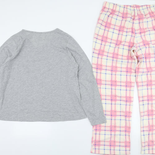 Preworn Womens Multicoloured Plaid Polyester Top Pyjama Set Size L