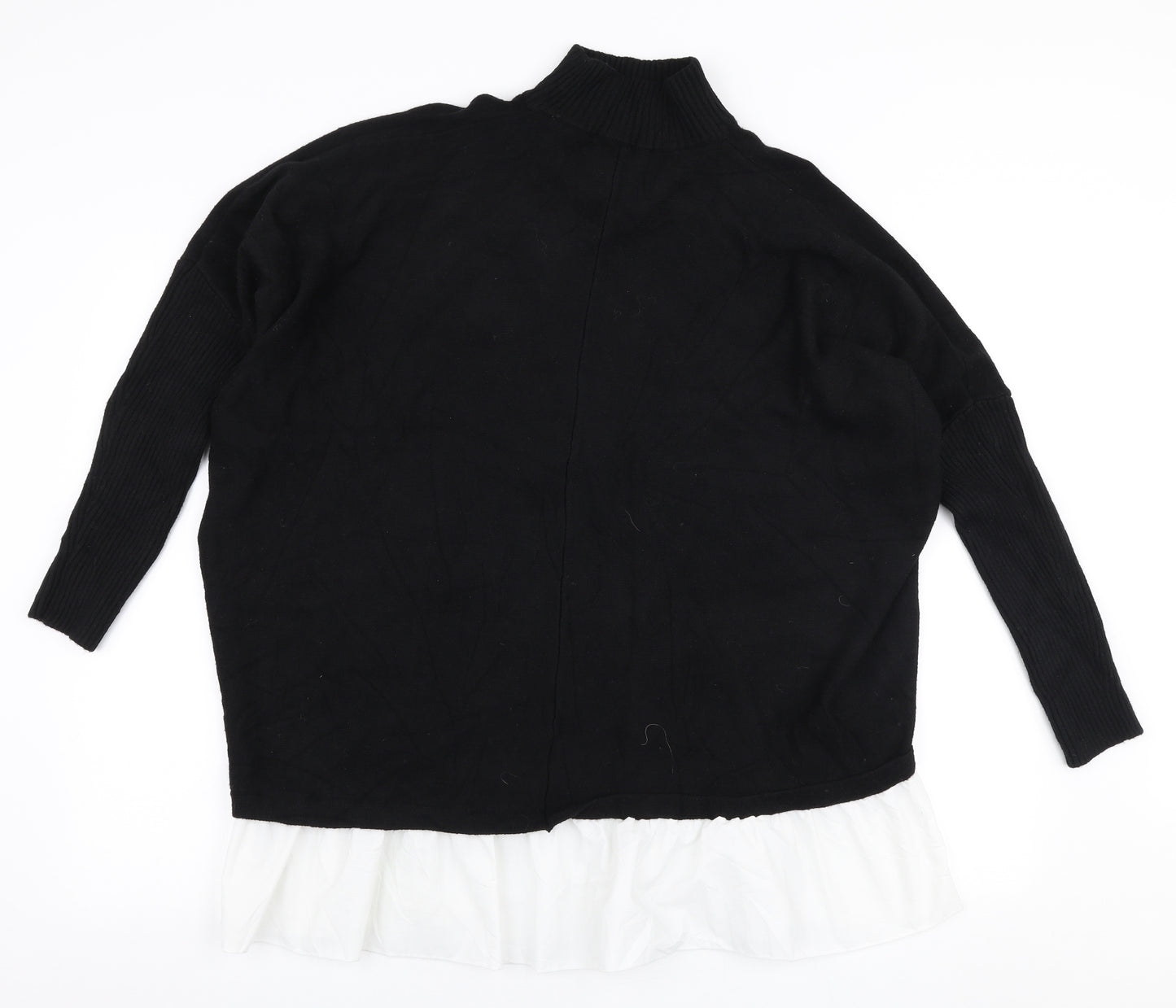 Z & H Fashion Womens Black High Neck  Viscose Pullover Jumper Size XL