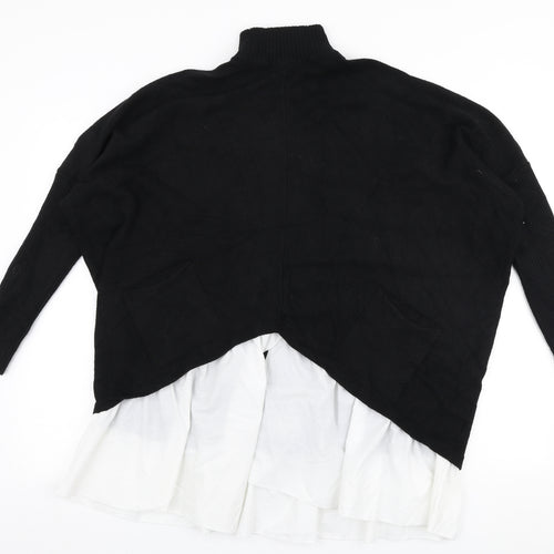Z & H Fashion Womens Black High Neck  Viscose Pullover Jumper Size XL
