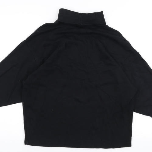 ASOS Womens Black  100% Cotton Jersey T-Shirt Size 8 Roll Neck