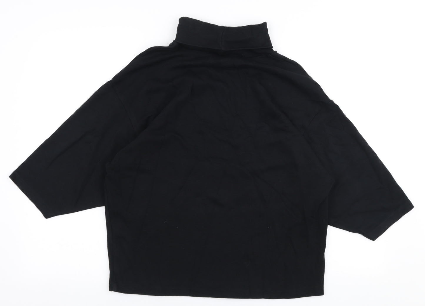 ASOS Womens Black  100% Cotton Jersey T-Shirt Size 8 Roll Neck