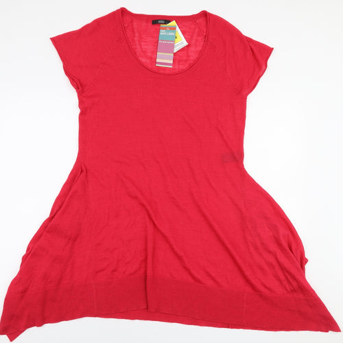 Marks and Spencer Womens Pink  Acrylic Skater Dress  Size 16  Round Neck Pullover