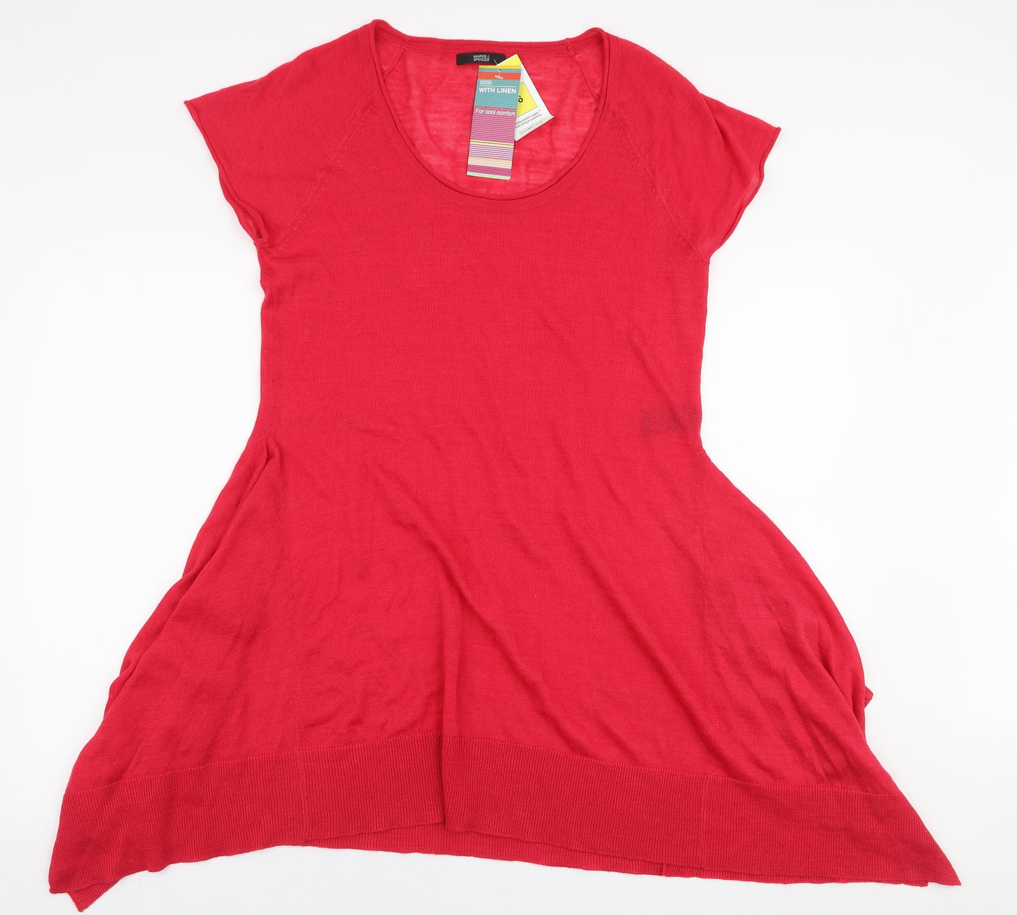 Marks and Spencer Womens Pink  Acrylic Skater Dress  Size 16  Round Neck Pullover