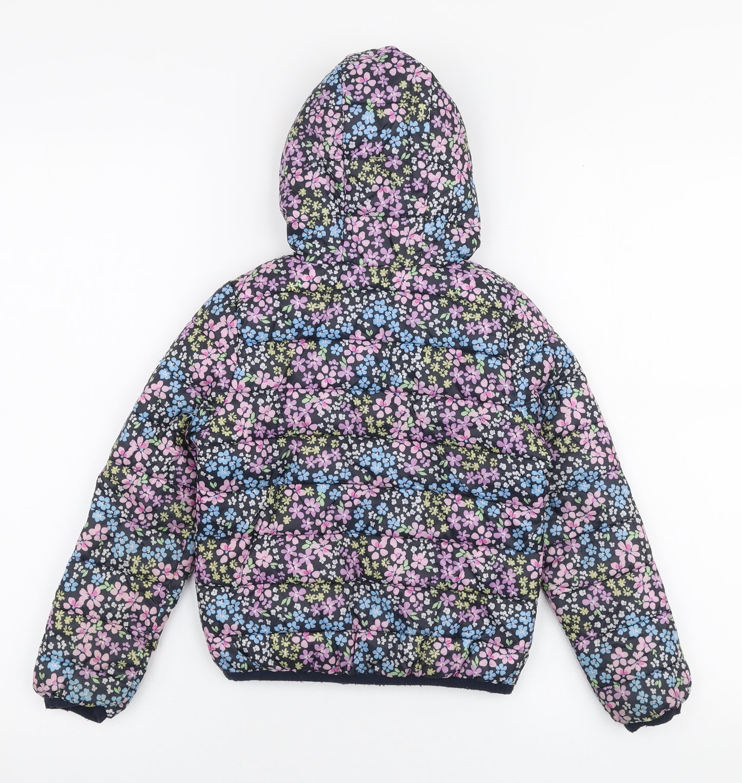 Primark Girls Multicoloured Floral  Puffer Jacket Coat Size 5-6 Years  Zip