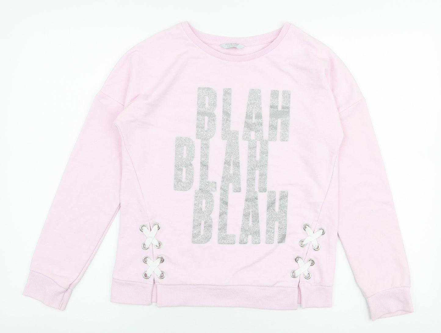 Primark Girls Pink  Polyester Pullover Sweatshirt Size 11-12 Years  Pullover