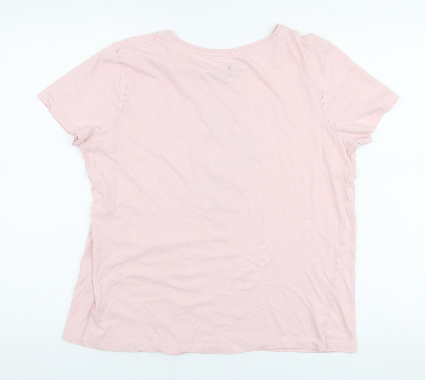 Primark Womens Pink  100% Cotton Jersey T-Shirt Size M Round Neck - Paris